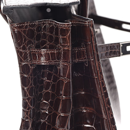 Hermes Shiny Porosus Crocodile Birkin 35 Cocoan 13 of 31