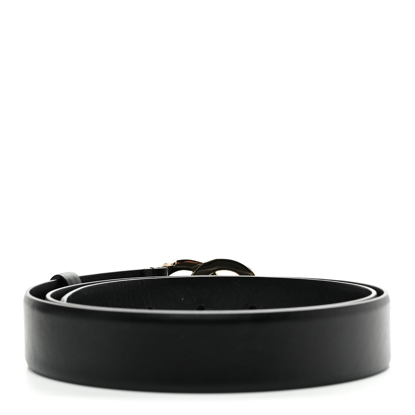 Calfskin Crystal Metal Quilted CC Belt 90 36 Black