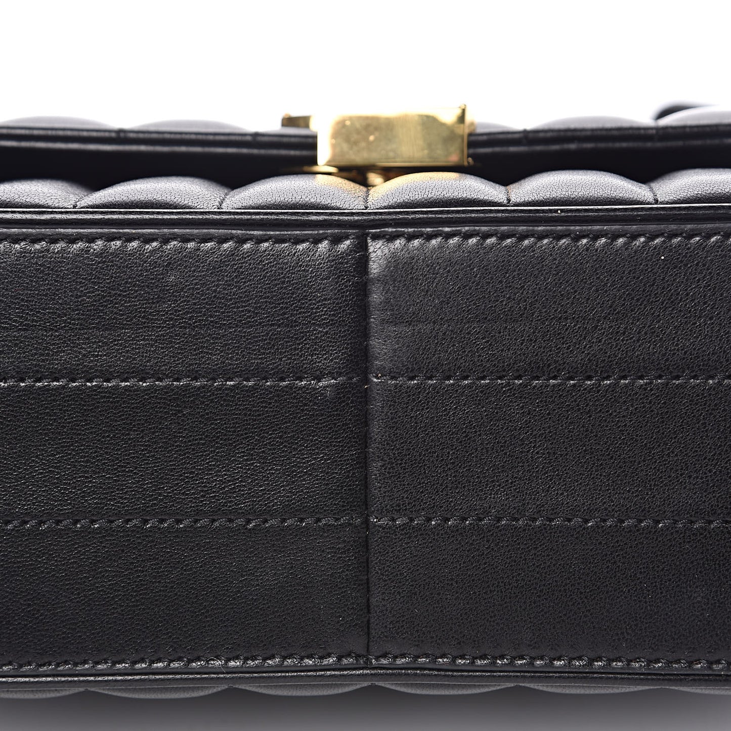 Lambskin Matelasse Monogram Medium Vicky Chain Bag Black