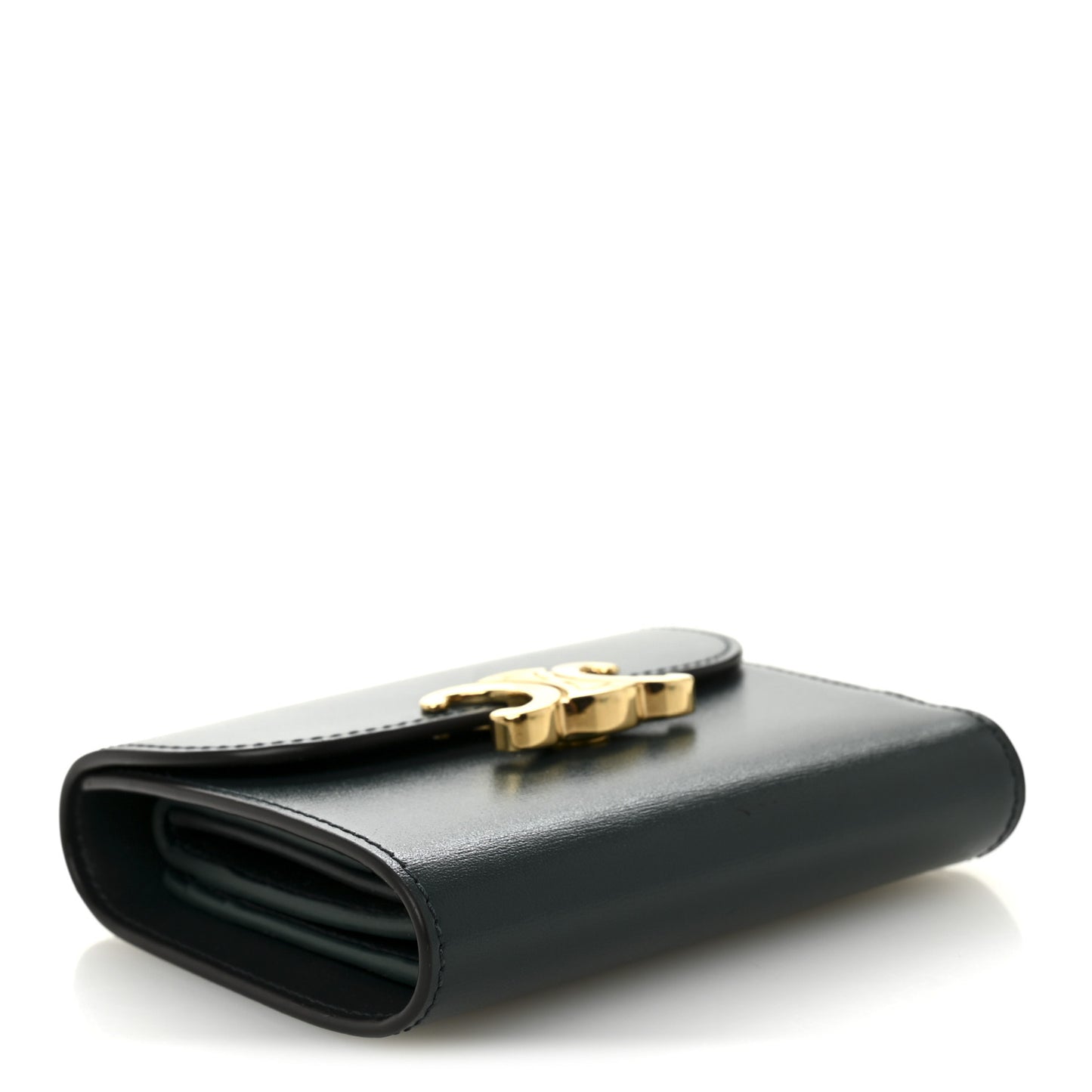 Shiny Smooth Lambskin Small Triomphe Wallet Amazone