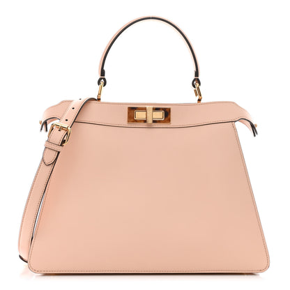 Fendi Vitello Seta Shiny Nappa Plexiglass Medium Peekaboo I SEE U Satchel Light Rose 1 of 12