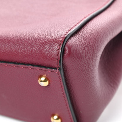 Burberry Soft Grain Calfskin Small Buckle Tote Dark Plum 23 of 33