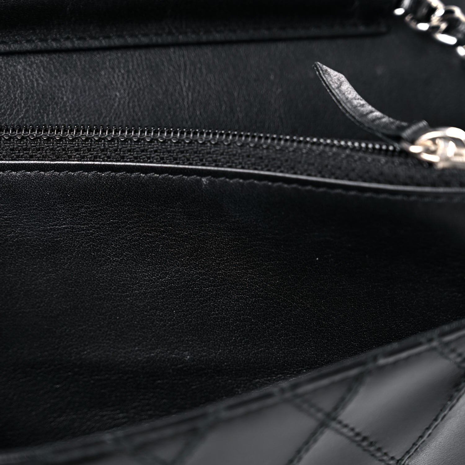 Chanel Lambskin Diamond Stitched Wallet On Chain WOC Black 16 of 23