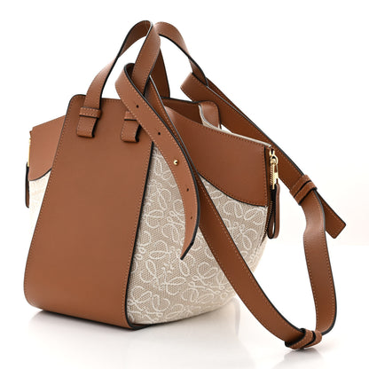 Loewe Calfskin Canvas Anagram Small Hammock Shoulder Bag Ecru Tan 3 of 11