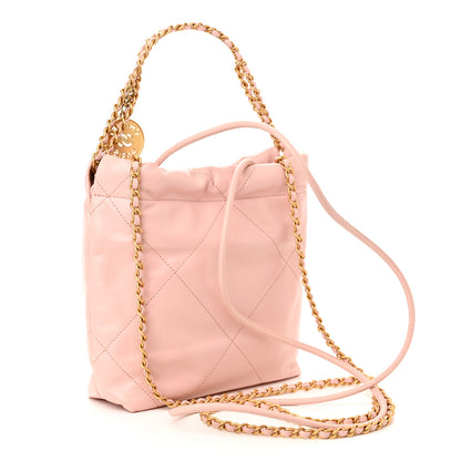 Chanel Shiny Calfskin Quilted Mini Chanel 22 Rose Clair 2 of 10