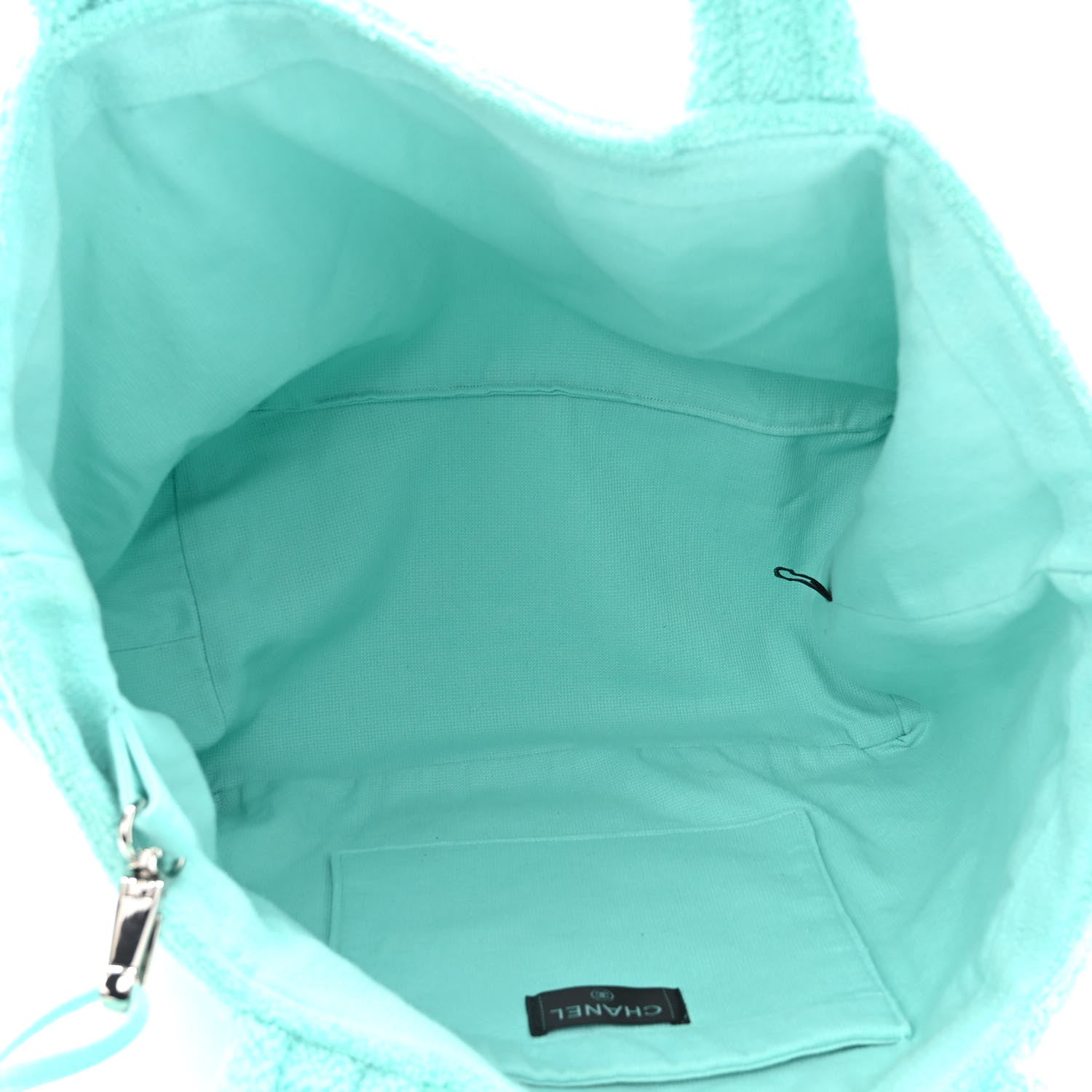 Chanel Terry Cotton CC Beach Tote Turquoise 6 of 10