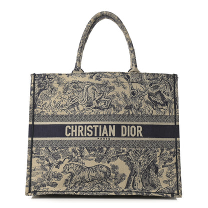 Christian Dior Canvas Embroidered Large Dioriviera Toile De Jouy Book Tote Blue 1 of 17