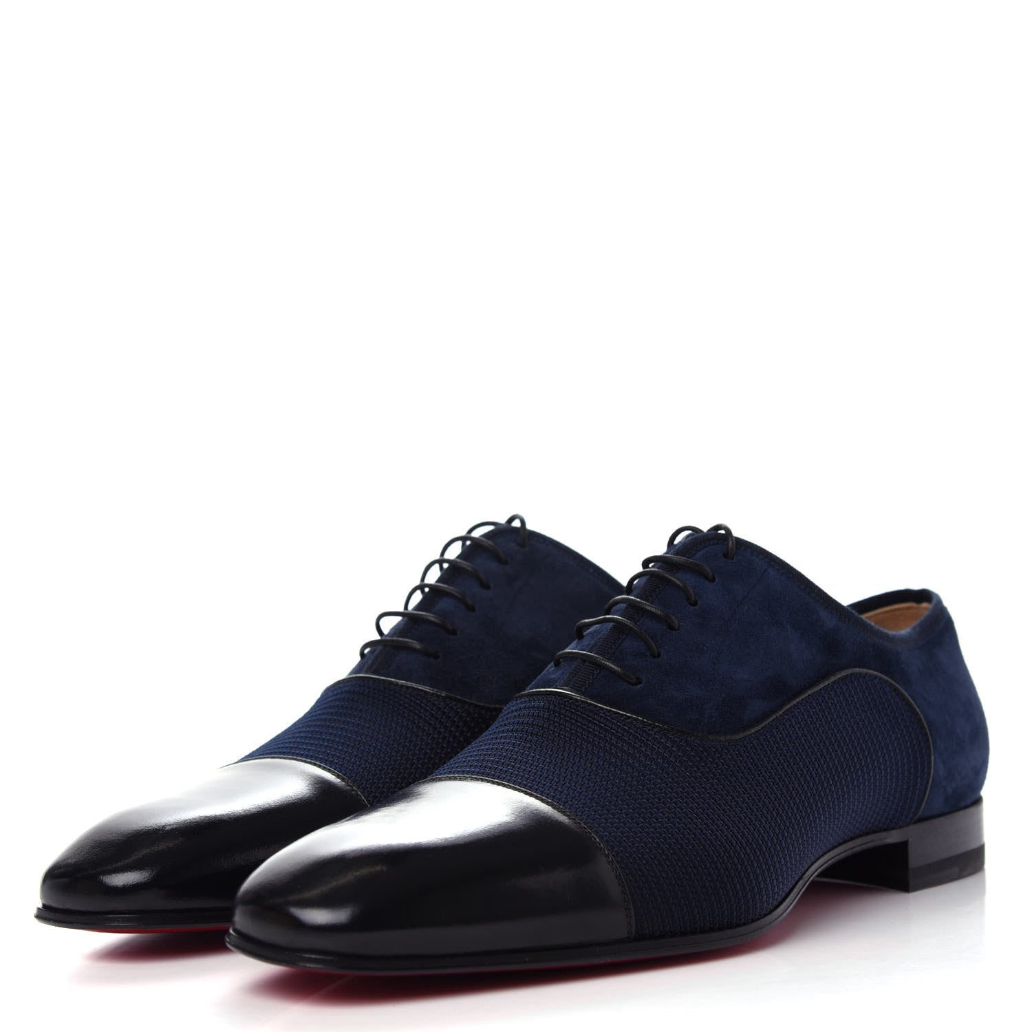 Christian Louboutin Calfskin Suede Tissu Mens Greggo Orlato Flat Oxfords 41 Version Multi 3 of 10