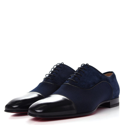 Christian Louboutin Calfskin Suede Tissu Mens Greggo Orlato Flat Oxfords 41 Version Multi 3 of 10