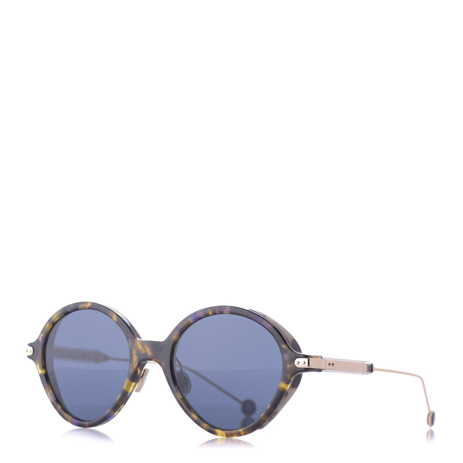 Christian Dior Acetate Umbrage Round Sunglasses Tortoise Blue 1 of 10