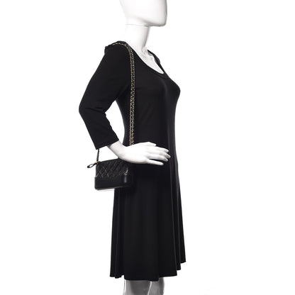 Chanel Aged Calfskin Quilted Small Gabrielle Clutch With Chain Black 2 of 12