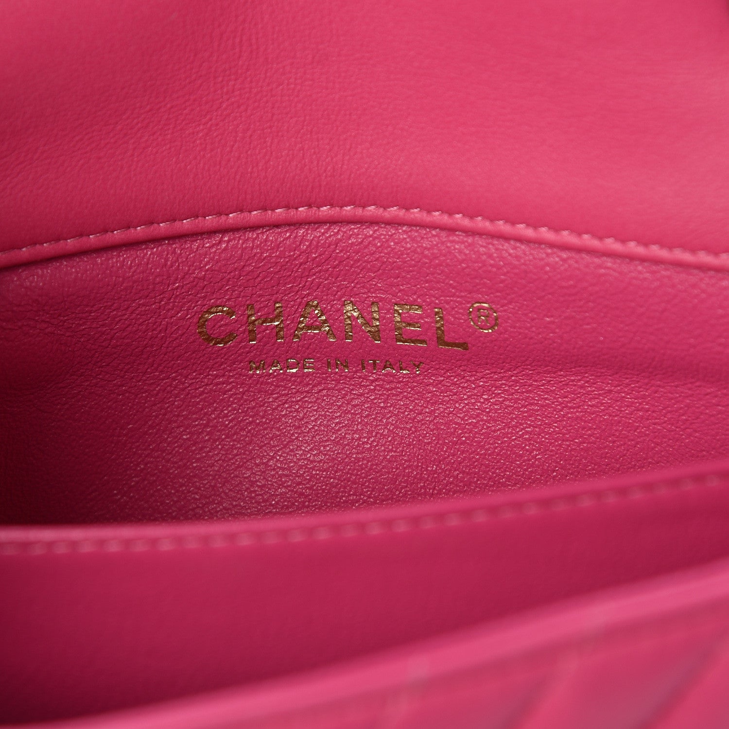 Chanel Lambskin Chevron Quilted Extra Mini Rectangular Flap Dark Pink 6 of 10
