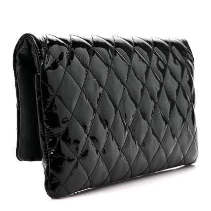 Chanel Patent Calfskin Quilted Beauty CC Clutch Black 3 of 12