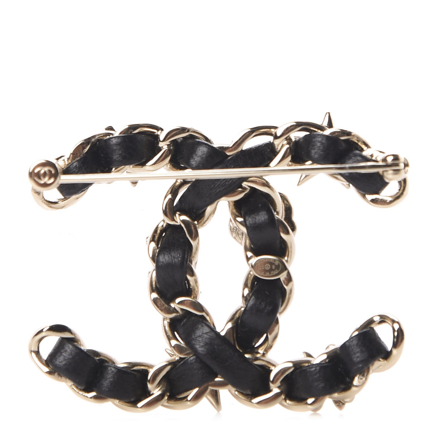 Lambskin Pearl Strass Sergeant Brooch Gold