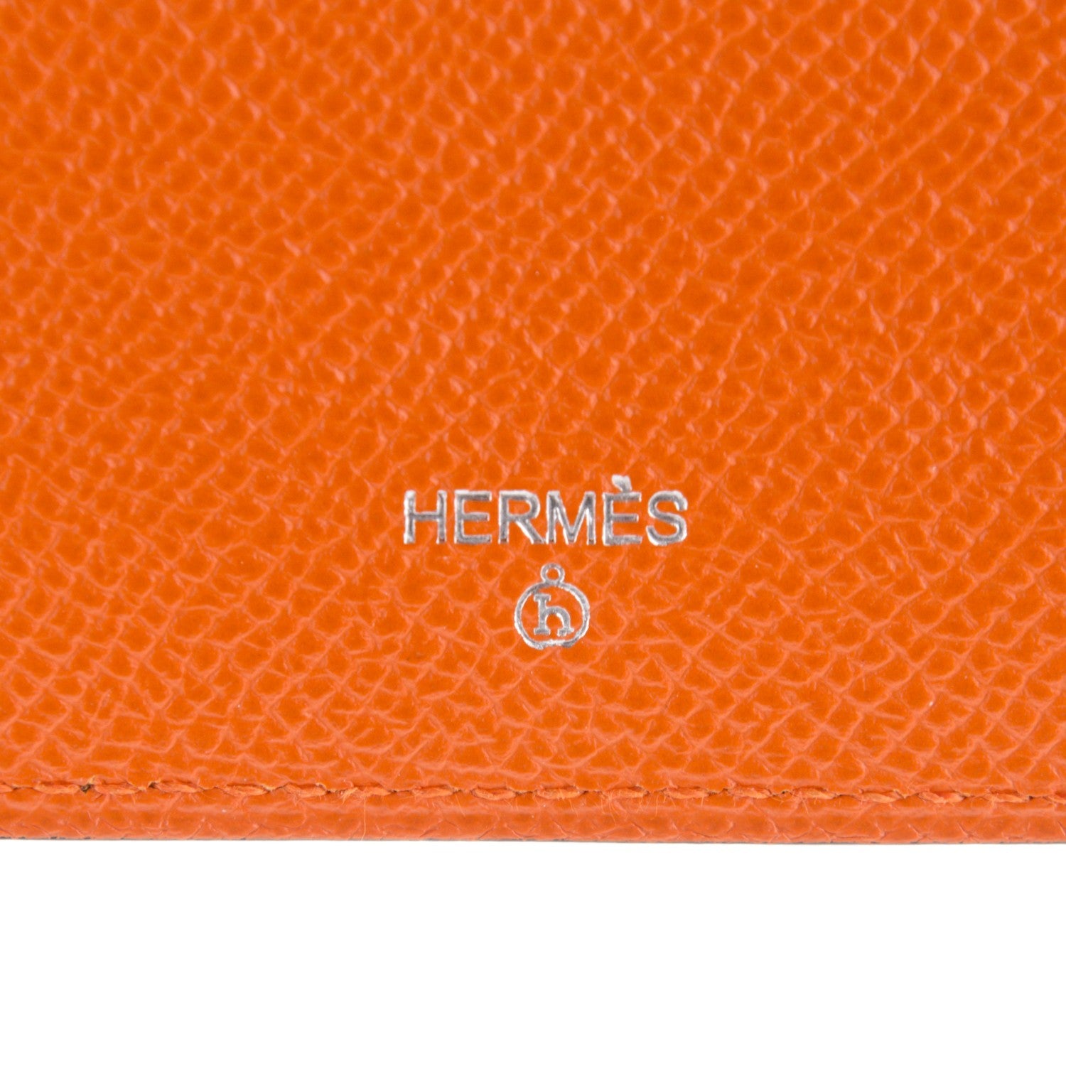 Hermes Togo Epsom Petit H Dolphin iPad Case Clutch Vert Olive Orange 6 of 8