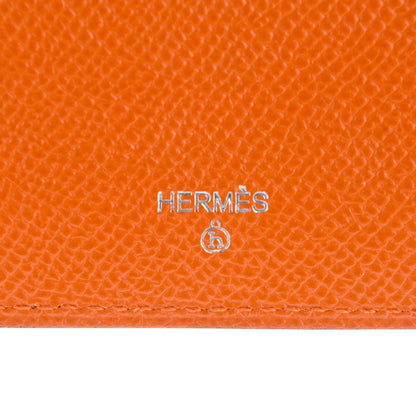 Hermes Togo Epsom Petit H Dolphin iPad Case Clutch Vert Olive Orange 6 of 8