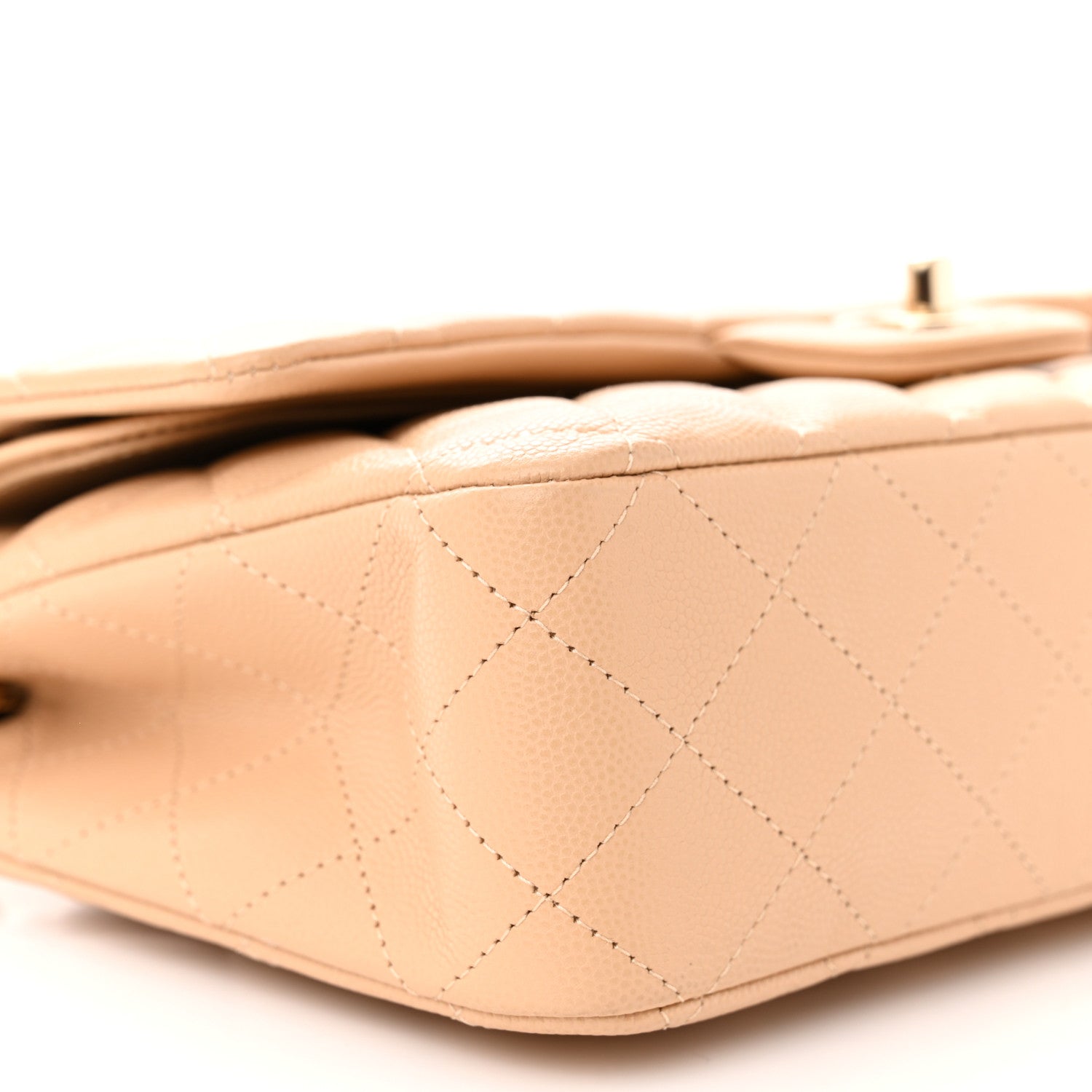Chanel Caviar Quilted Medium Double Flap Beige 9 of 12