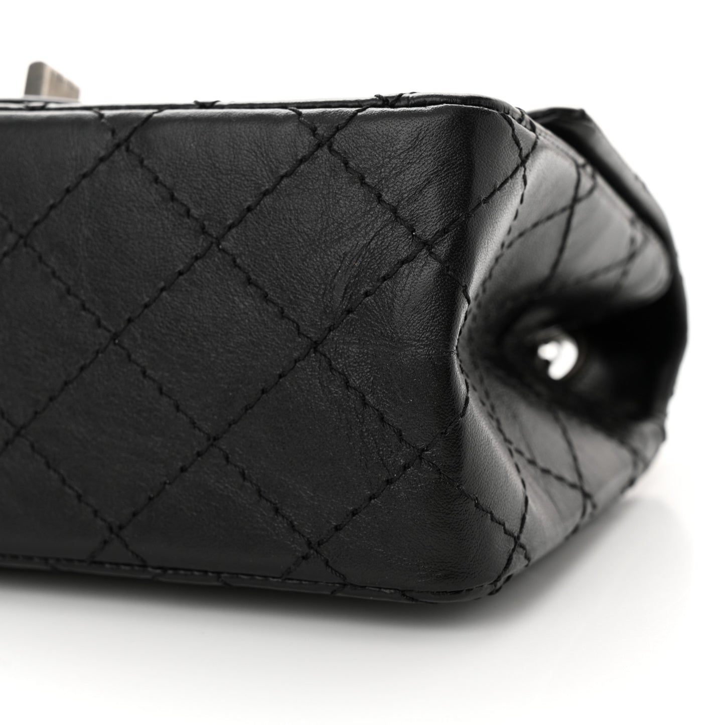 Aged Calfskin Quilted 2.55 Reissue Mini Flap Black
