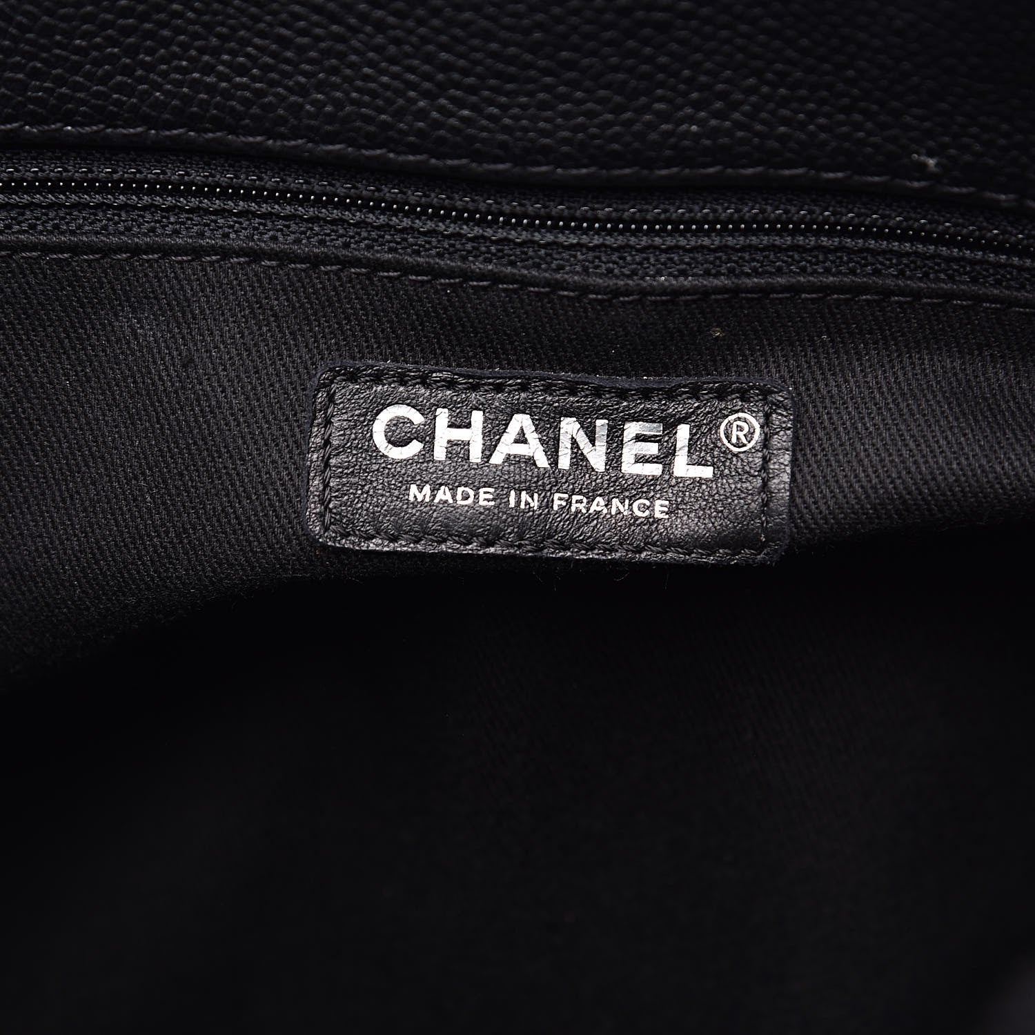 Chanel Metallic Grained Calfskin Medium Woven Chain Shopping Tote Black 6 of 13