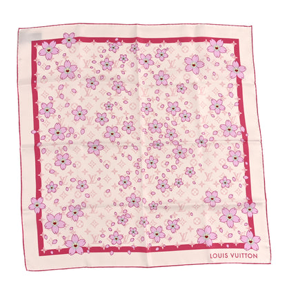 Louis Vuitton LV X TM Silk Monogram Cherry Blossom Square 70 Scarf Pink 1 of 3