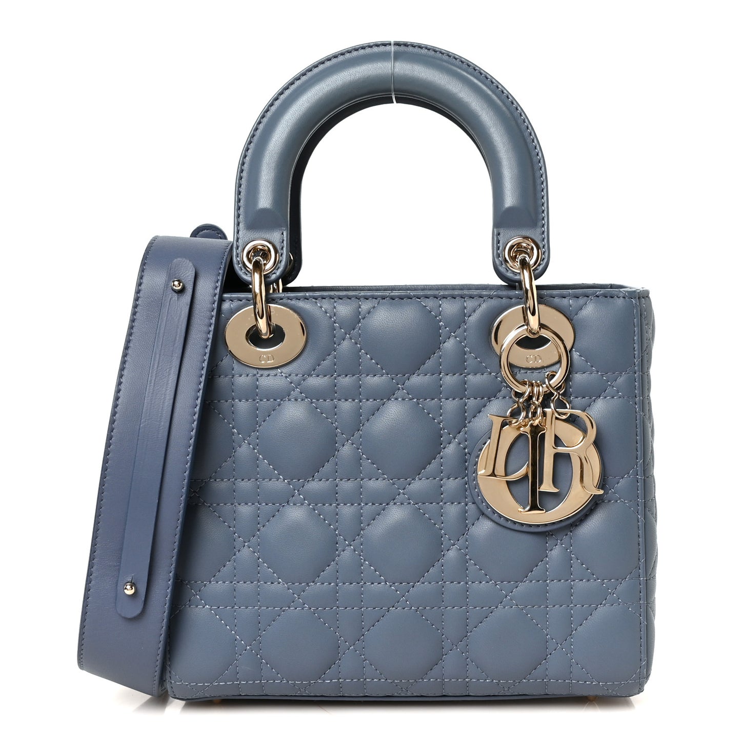 Lambskin Cannage Small My ABCDior Lady Dior Denim Blue