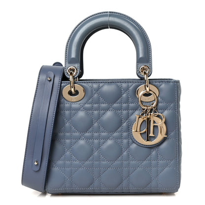 Christian Dior Lambskin Cannage Small My ABCDior Lady Dior Denim Blue 1 of 10