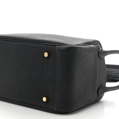 Hermes Taurillon Clemence Mini Lindy 20 Bleu Nuit 10 of 10