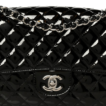 Chanel Patent Quilted Secret Label Medium Flap Black 10 of 12