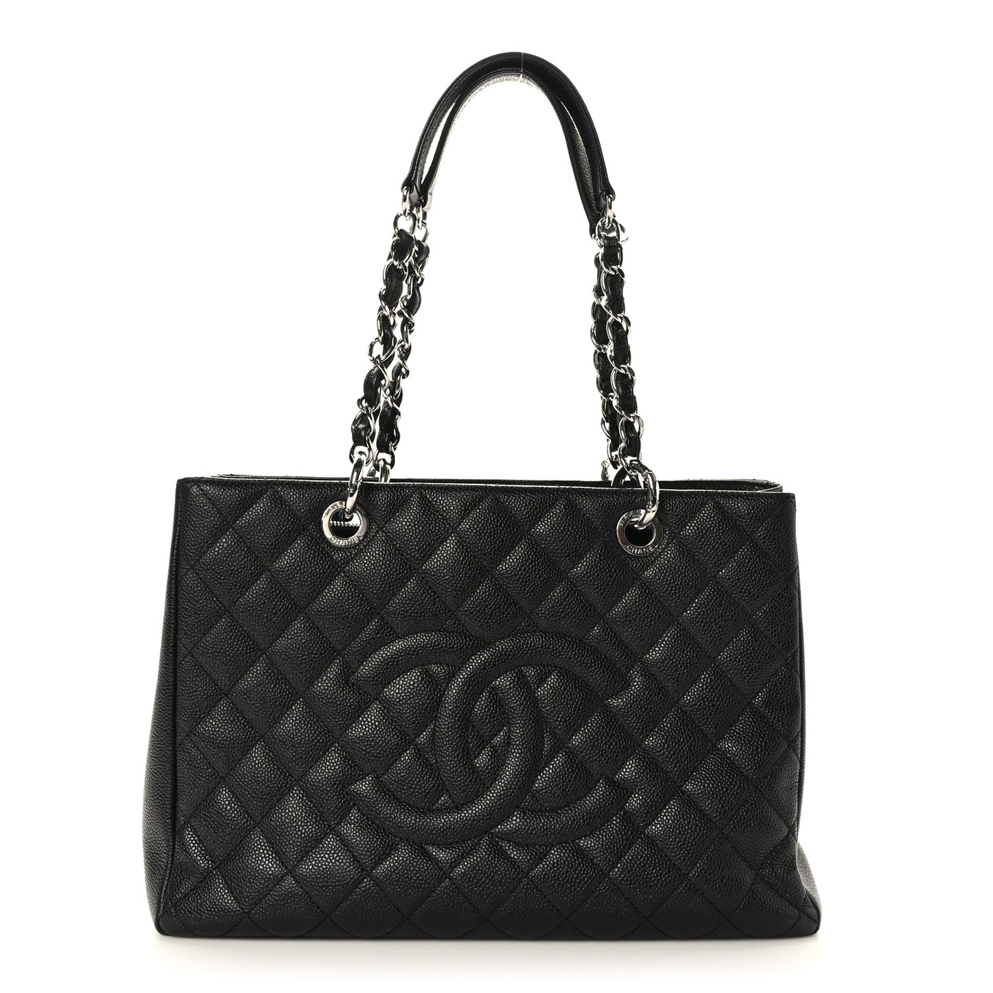 Caviar Quilted Grand Shopping Tote GST Black