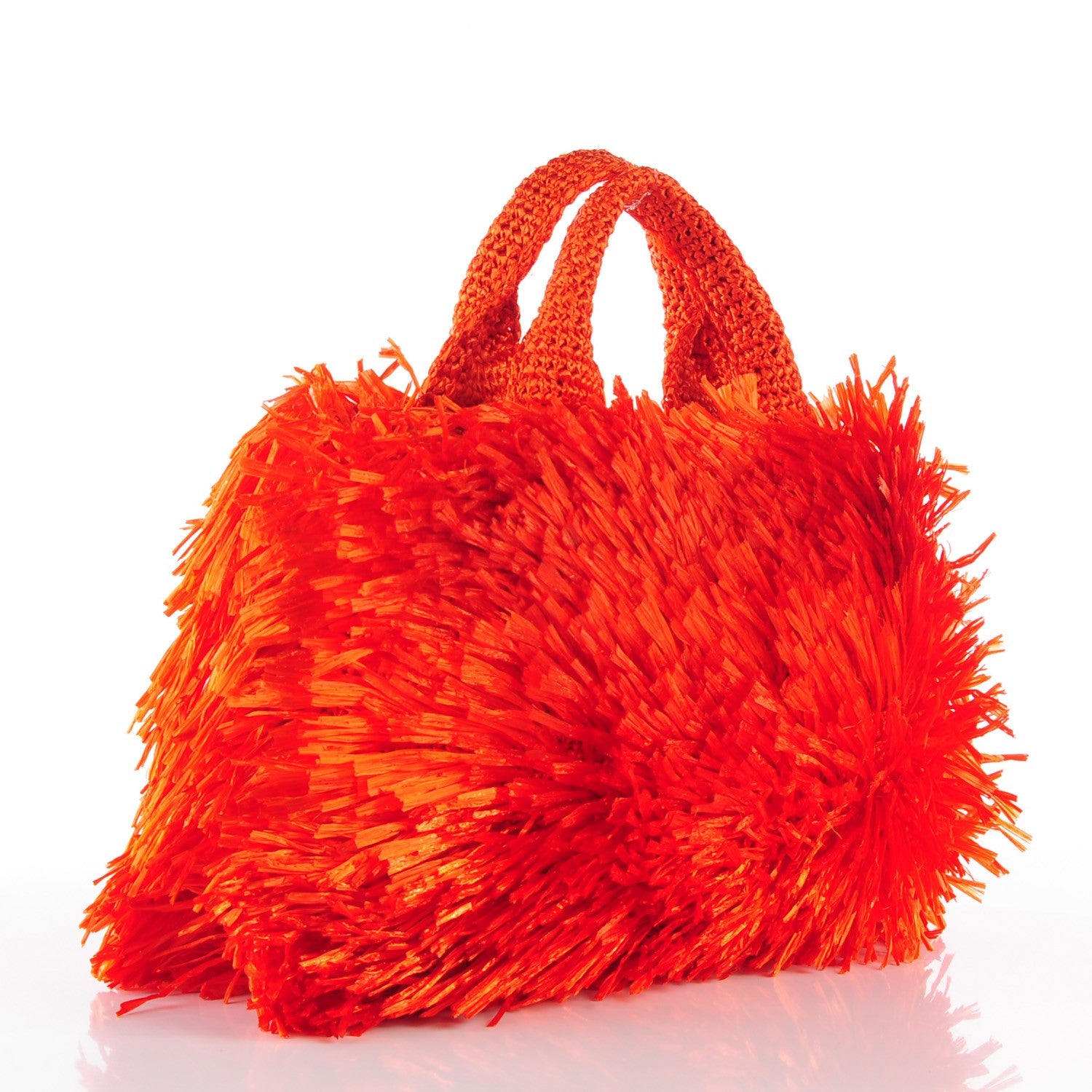 Prada Rayon Raffia Grass Tote Papaya 5 of 11