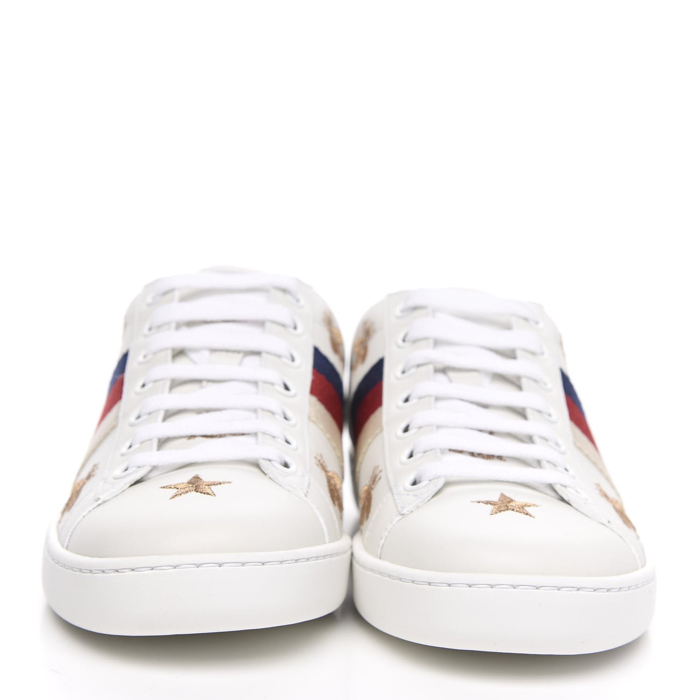 Calfskin Bee Star Embroidered Sylvie Web Ace Sneakers 35.5 White