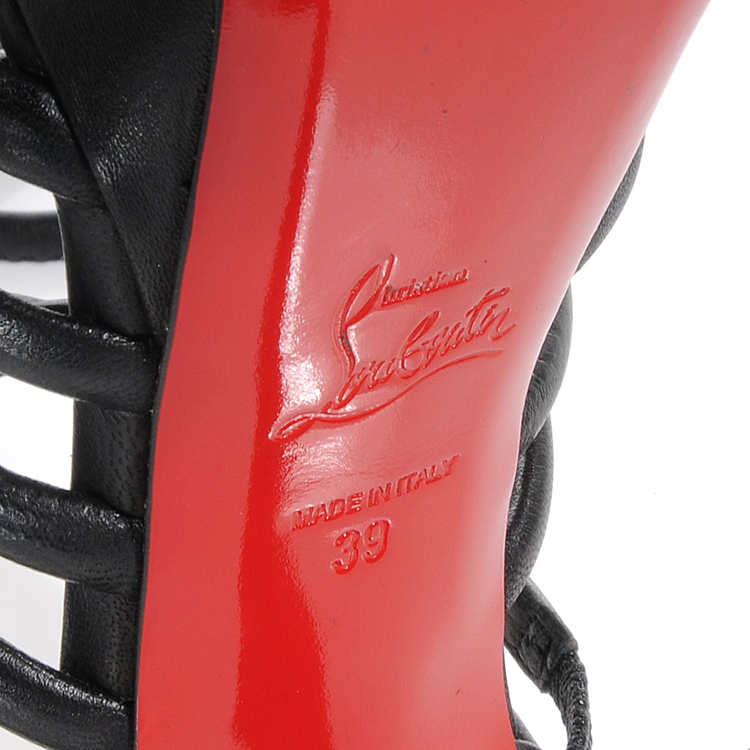 Christian Louboutin Leather Top Tina Ankle Tie Sandal 140 Black 39 11 of 12