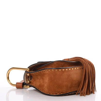 Chloe Suede Calfskin Braided Mini Hudson Shoulder Bag Caramel 4 of 8