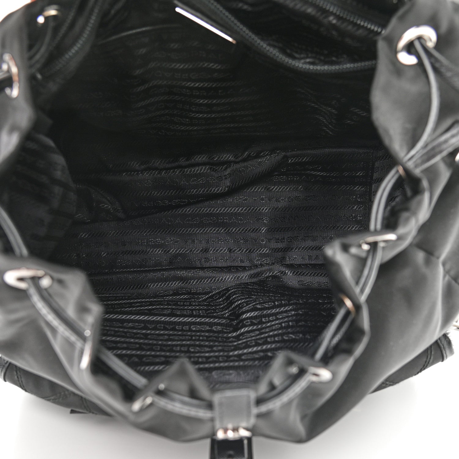 Prada Impunture Tessuto Rabbit Fur Backpack Black 936979