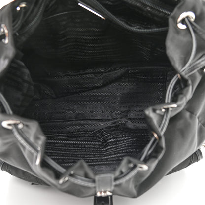 Prada Impunture Tessuto Rabbit Fur Backpack Black 5 of 8
