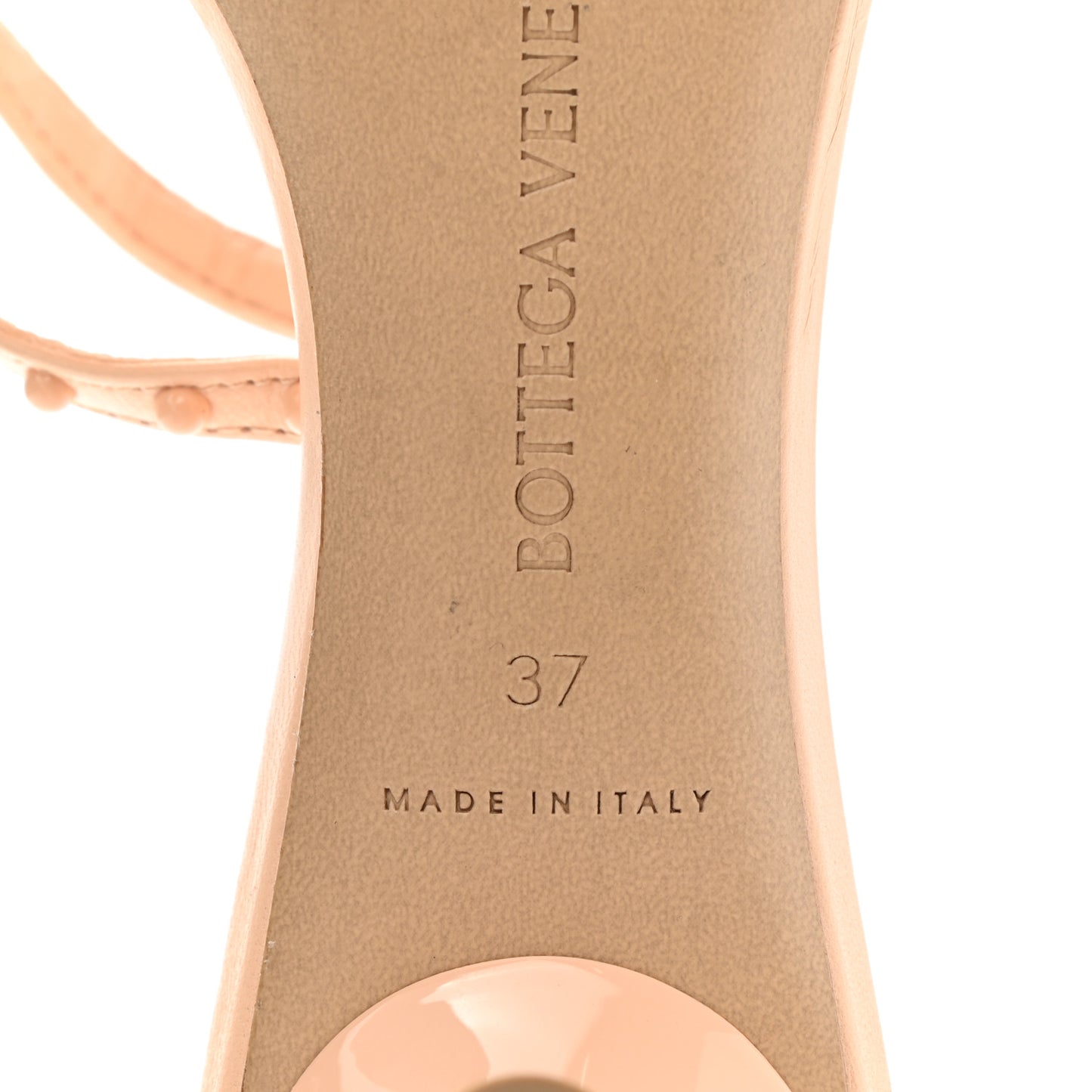 Lambskin Studded Multi Strap Sandals 37 Nude Peach