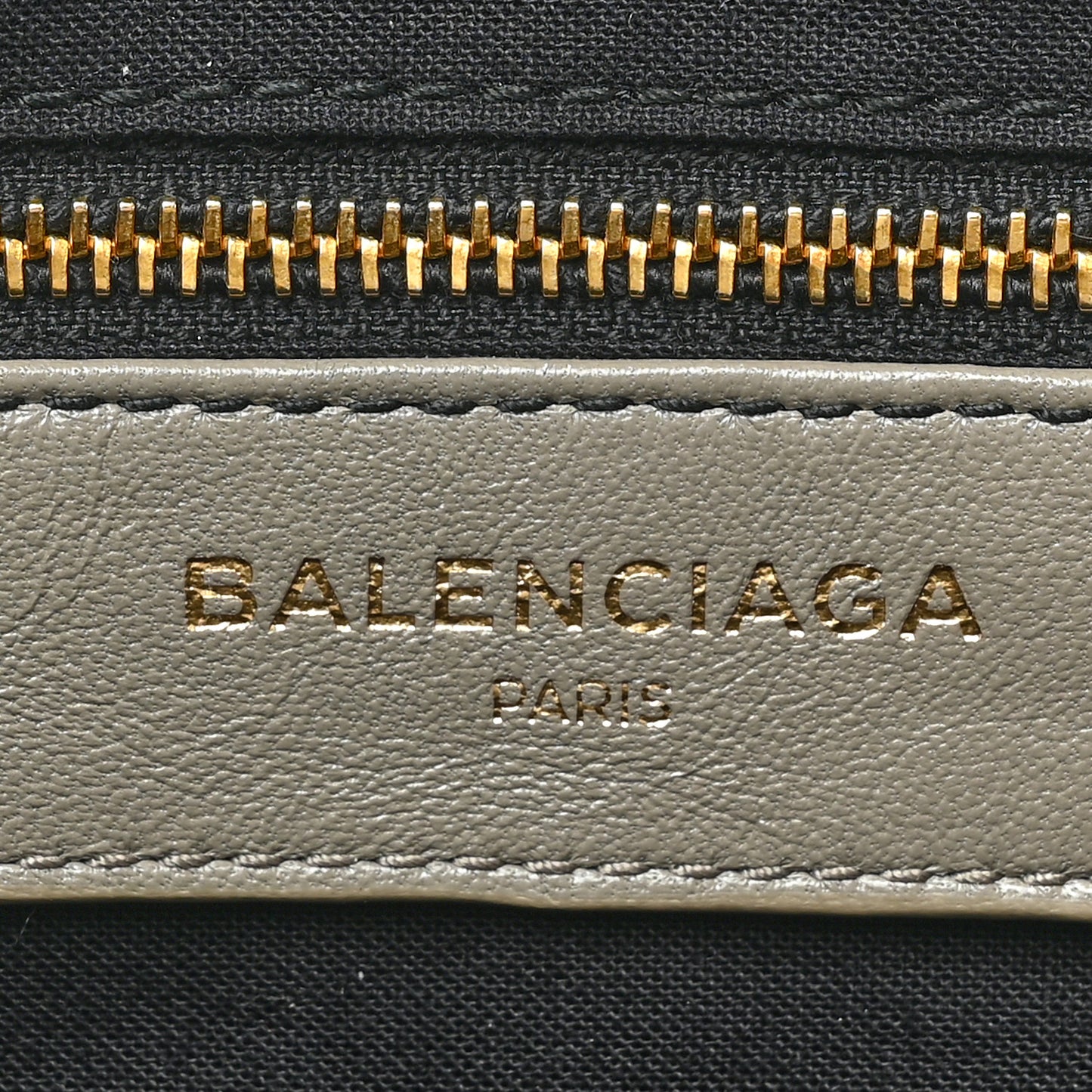 Chevre Gold Metallic Edge Hardware City Gris Taupe