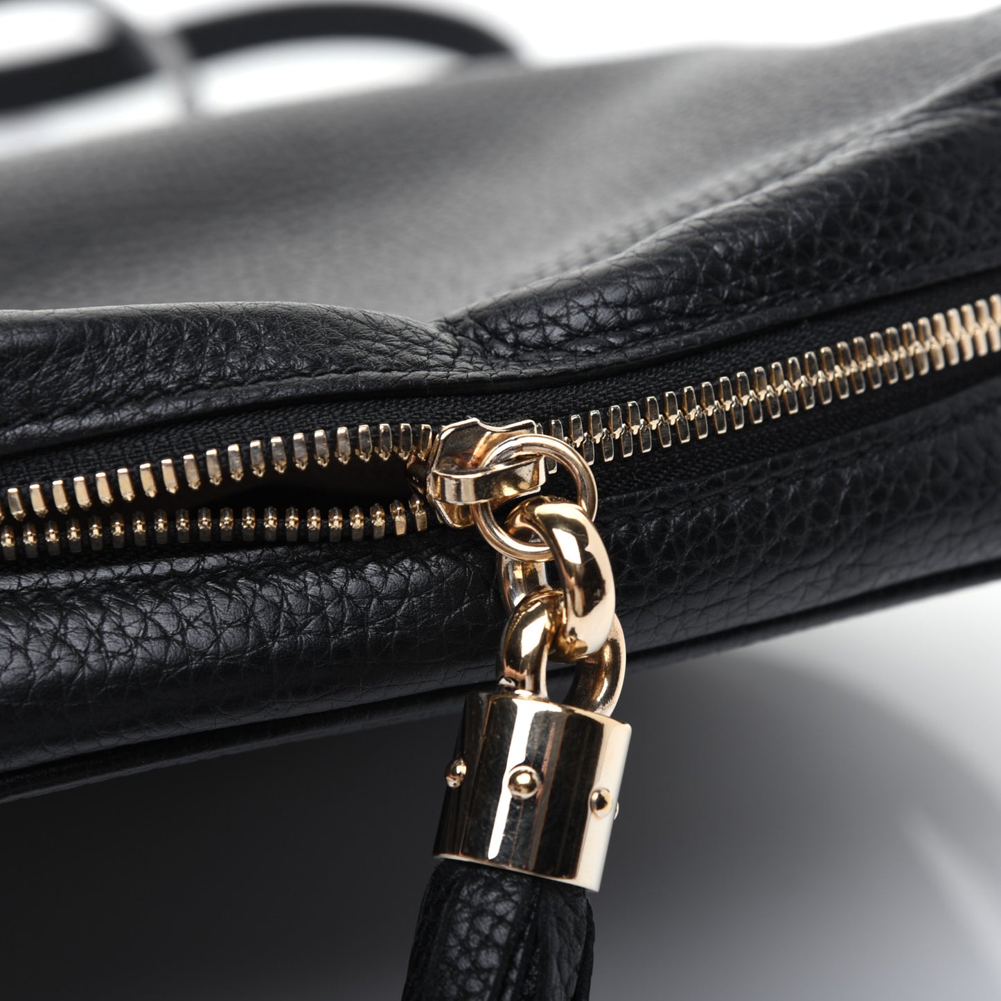 Pebbled Calfskin Small Soho Disco Bag Black