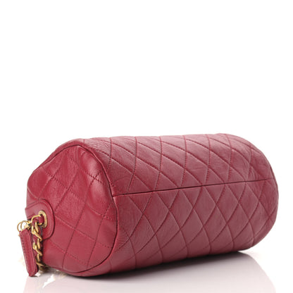 Chanel Shiny Lambskin Quilted Fashion Therapy Bowling Bag Red 4 of 11
