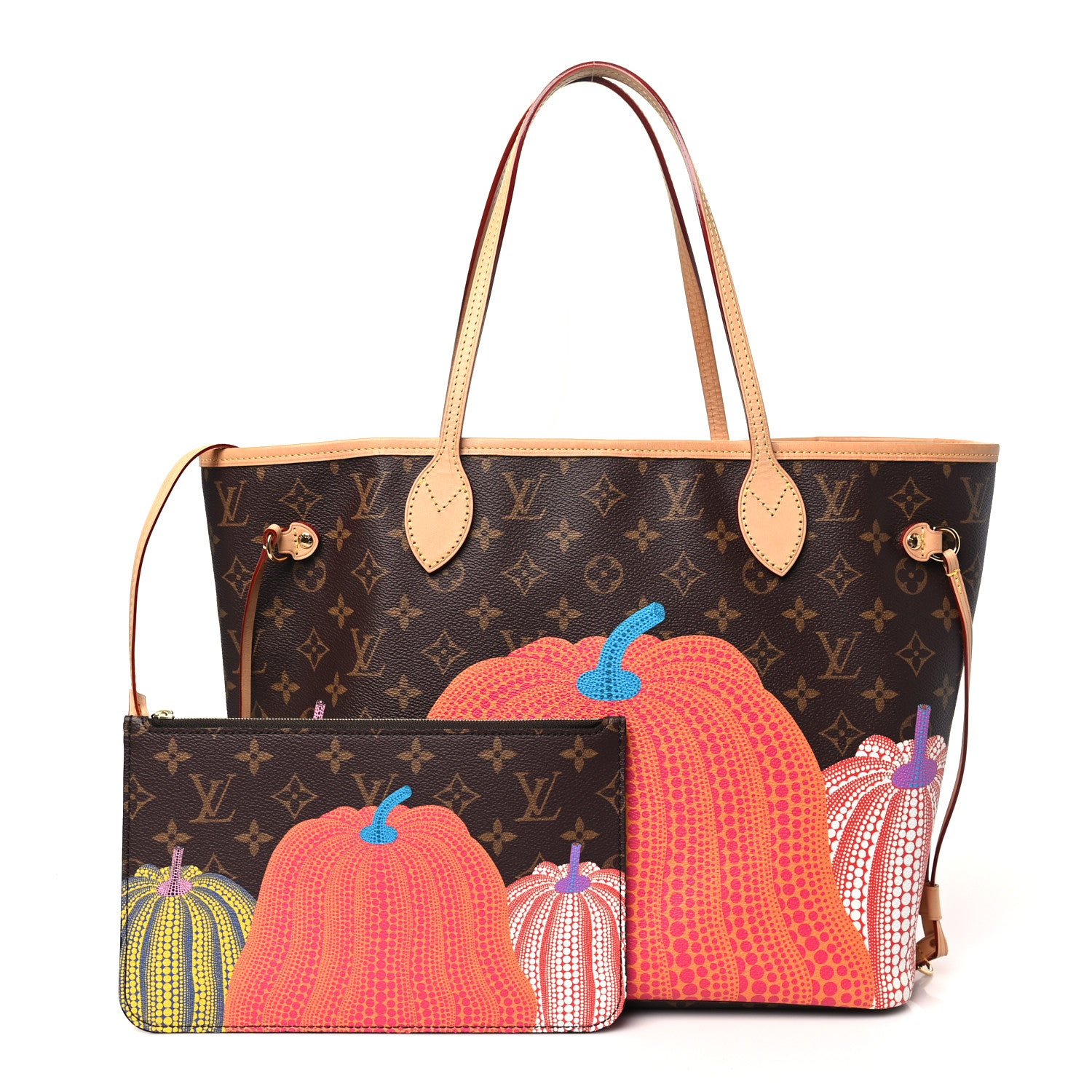 Louis Vuitton LV X YK Monogram Kusama Pumpkin Neverfull MM 3 of 12