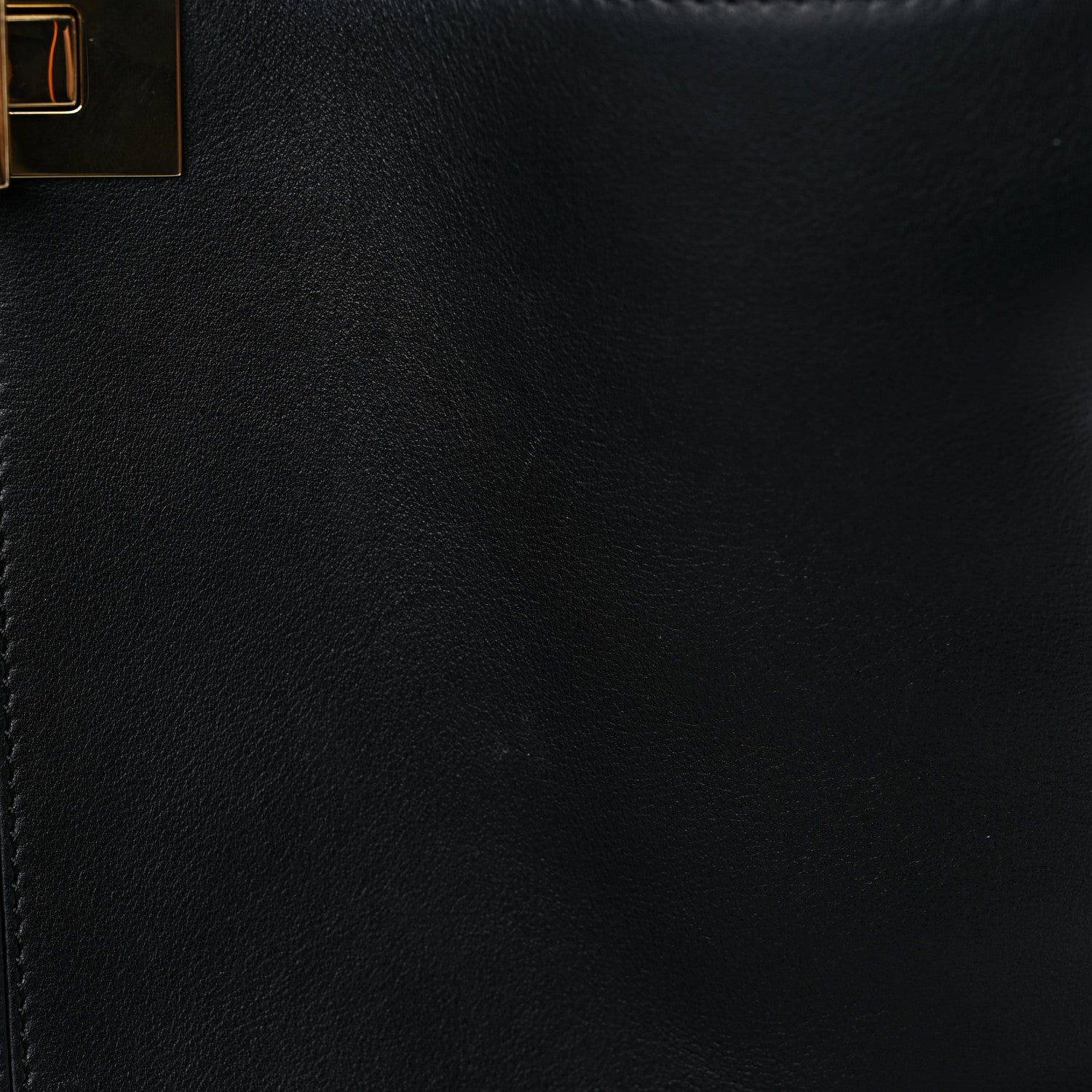 Fendi Vitello Seta Glazed Fabric FF 1974 Medium Peekaboo X-Lite Black Mogano Panna 13 of 13