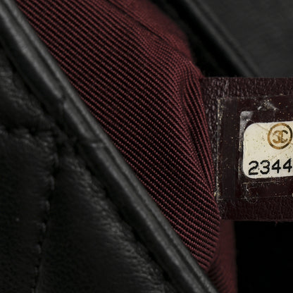 Chanel Lambskin Quilted Retro Label Clutch Black 8 of 11