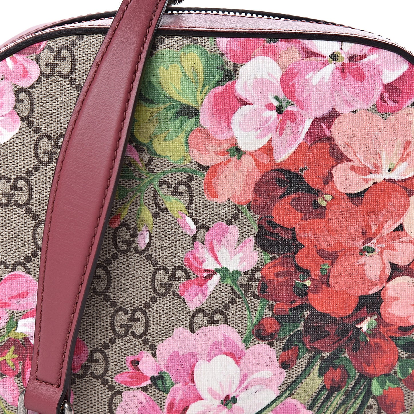 GG Supreme Monogram Blooms Mini Chain Shoulder Bag Beige Multicolor Dry Rose