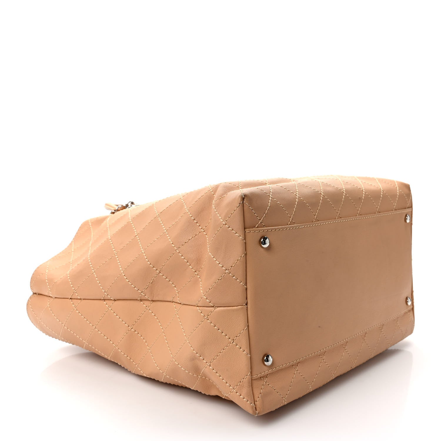 Chanel Calfskin Stitched Large Shopping Tote Beige 4 of 16