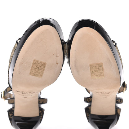 Jimmy Choo Patent Lace Kayak Platform Pumps 40 Black 6 of 9