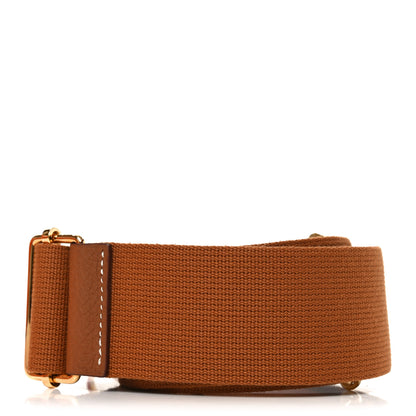 Hermes Toile Taurillon Clemence Shoulder Strap Gold 2 of 4