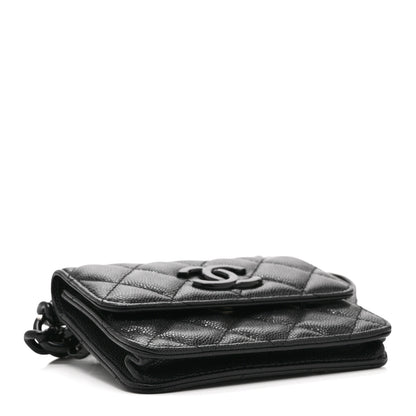 Chanel Caviar Quilted My Everything Belt Flap Card Holder Black 4 of 12