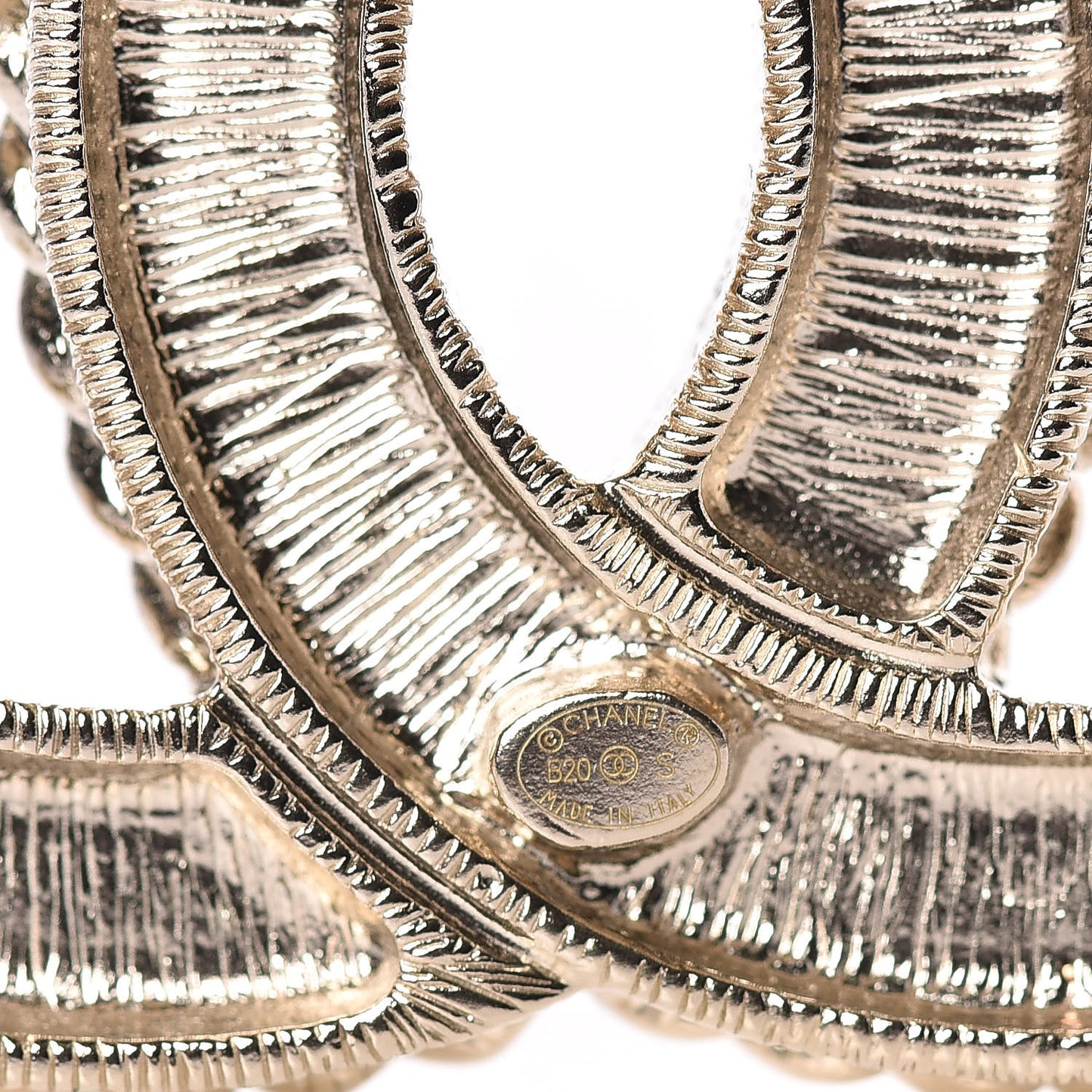 Pearl Crystal April In Paris CC Brooch Gold