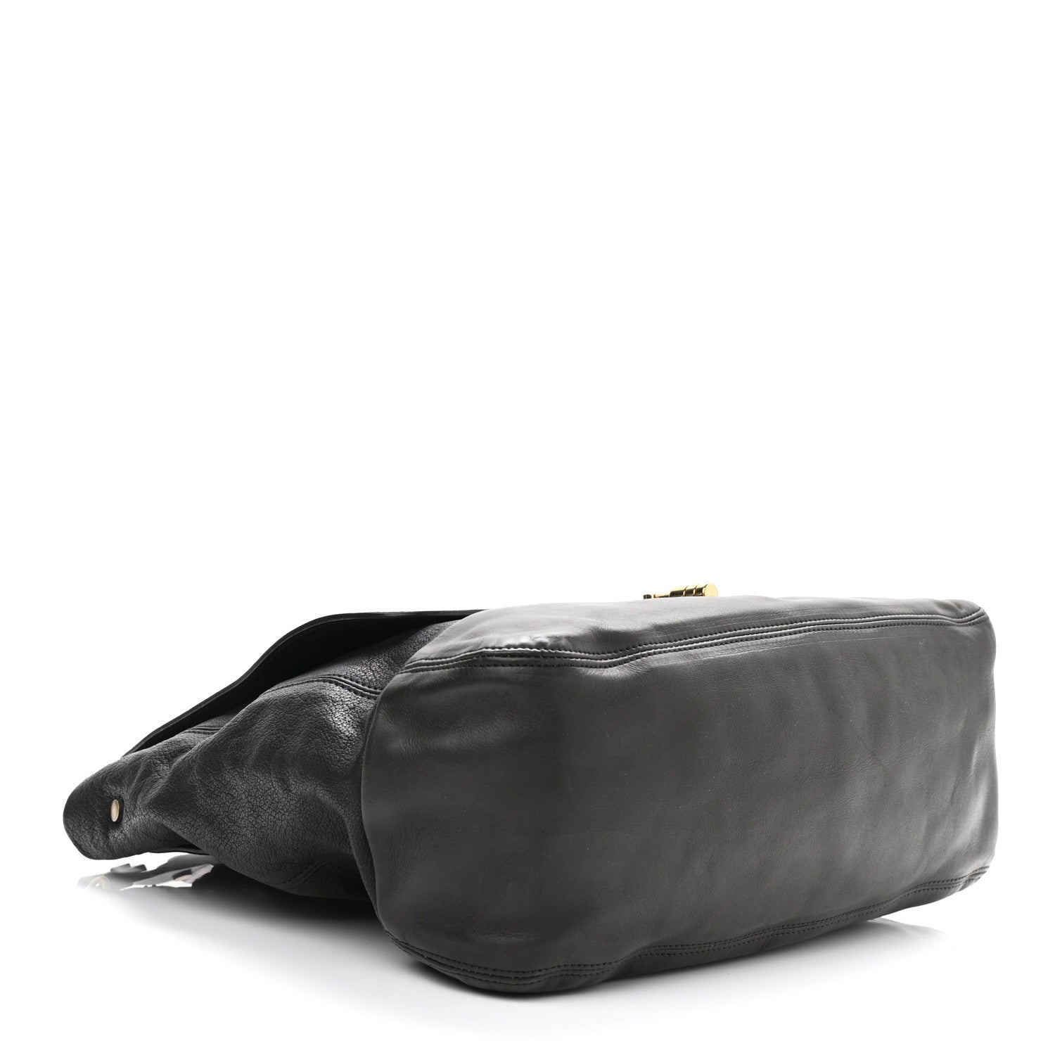 Lanvin Calfskin Lovely Leopold GM Shoulder Bag Black 3 of 9