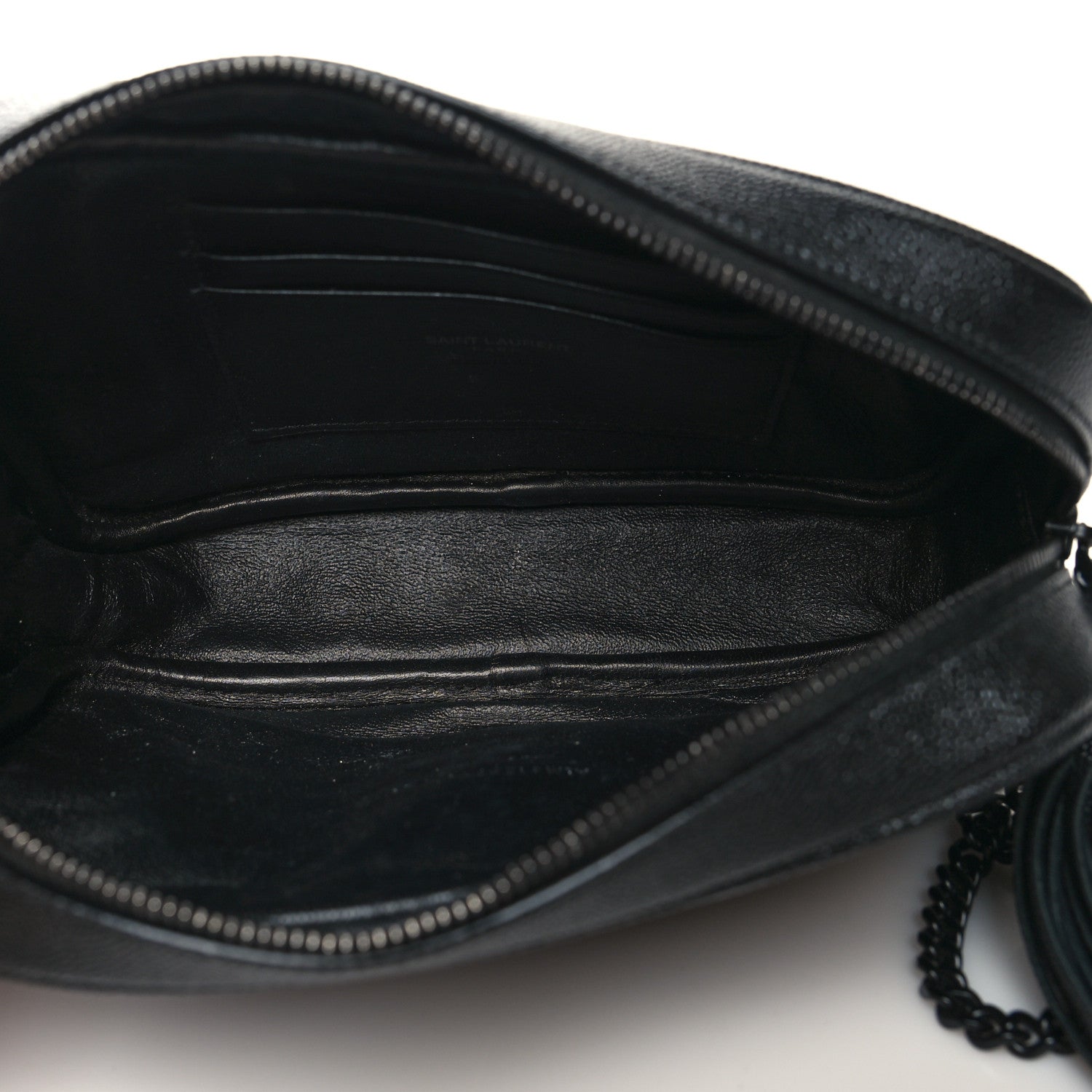 Saint Laurent Grain De Poudre Matelasse Monochrome Monogram Mini Lou Camera Bag Black 5 of 11